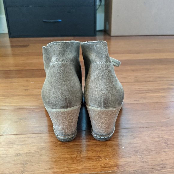 J Crew Suede Bootie Wedges with Gum Soles - Picture 2 of 8